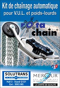 Annonce presse SOLUTRANS 2019 Rota Chain, kit de chaînage automatique