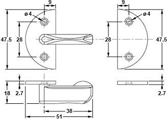 Plan coté fermeture de baie