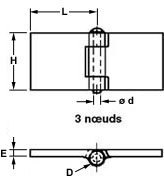 Plan coté charnière 3 nœuds