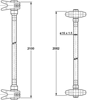 Tube de crémone ø 16 mm avec pênes soudés