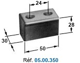 Butée caoutchouc 50 x 28 30 mm