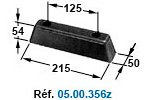 Butoir caoutchouc 215 x 54 x 50 mm