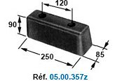 Butoir caoutchouc 250 x 90 x 85 mm