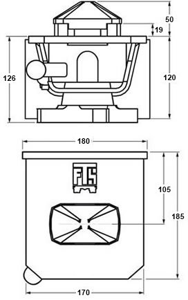 Plan coté de verrou escamotable de conteneur