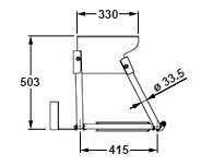 Plan coté porte-roue corbeille