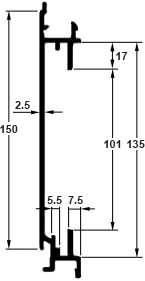 Profil aluminium de ridelle steck-clip 25 mm
