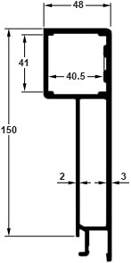 Profil aluminium de ridelle steck-clip 25 mm