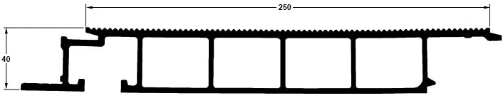 Profil de plancher épaisseur 40 mm