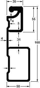 Bordure de rive aluminium porte-voiture