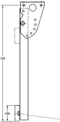 Support relevable pour protection latérale